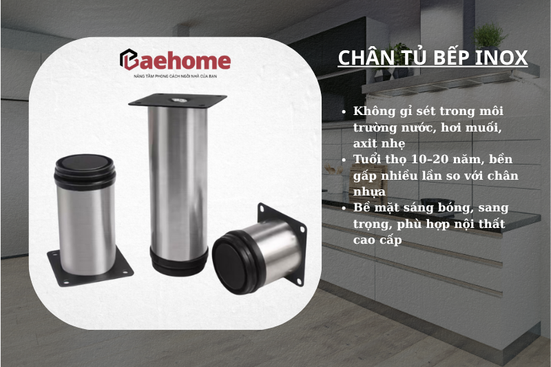 Chân Tủ Bếp Inox 304 – Giải Pháp Chống Ẩm Và Bền Lâu Nhất 9 217